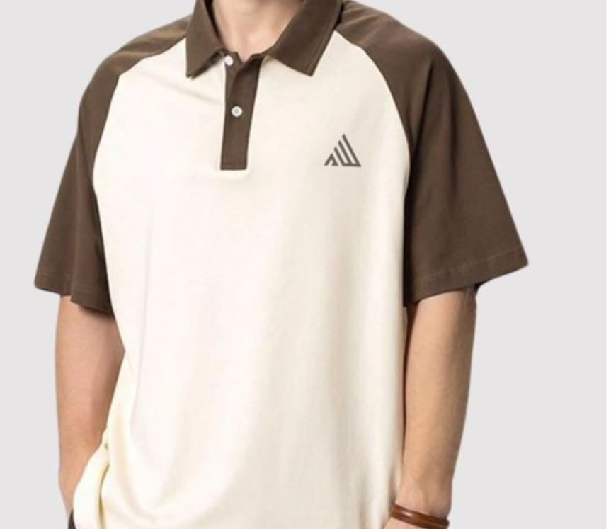 Retro Two-Tone Polo with Contrast Raglan Sleeves