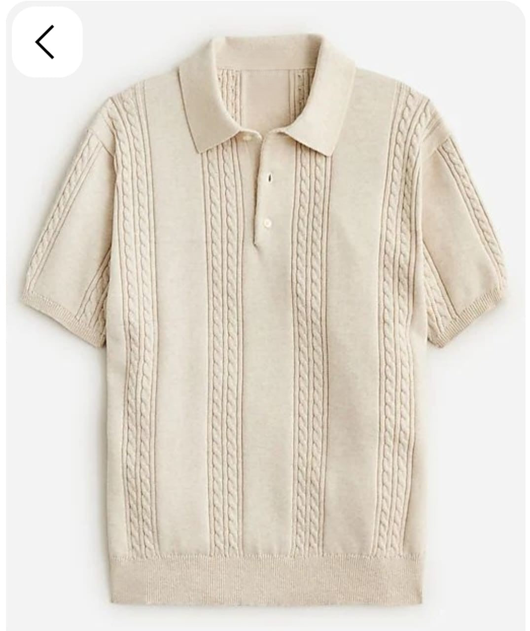 Classic Cable Knit Polo T-Shirt